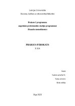 Prakses atskaite 'Finanšu menedžments', 1.