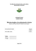 Referāts 'Biotehnoloģijas, tās pieļaujamās robežas', 1.