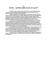 Eseja 'Kultūra - politisko spēku ierocis vai upuris?', 1.