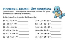 Paraugs 'Matemātika ar Pokémon varoņiem', 2.