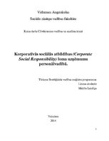 Referāts 'Korporatīvās sociālās atbildības loma uzņēmumu personālvadībā', 1.