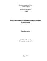 Referāts 'Prokuratūras funkcijas un loma pirmstiesas izmeklēšanā', 1.
