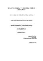 Prakses atskaite 'Prakses atskaite mārketingā', 1.