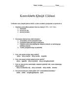 Konspekts 'Kontroldarbs ķīmijā 12.klasei', 1.