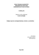 Referāts 'Reliģijas izpratne socioloģijā', 1.