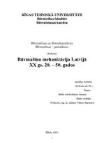 Referāts 'Būvmašīnu mehanizācija Latvijā XX gadsimta 20. – 50.gados', 1.