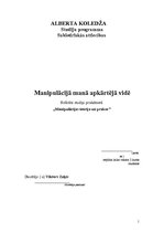 Referāts 'Manipulācija manā apkārtējā vidē', 1.