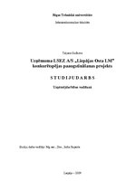 Referāts 'Uzņēmuma LSEZ a/s "Liepājas Osta LM" konkurētspējas paaugstināšanas projekts', 1.
