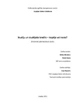 Referāts 'Studiju un studējošo kredīts. Iespēja vai nasta', 1.