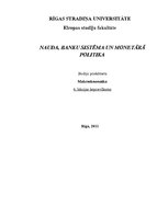 Konspekts 'Nauda, banku sistēma un monetārā politika', 1.