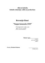 Eseja 'Recenzija filmai "Sapņu komanda 1935"', 1.