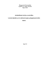 Referāts 'Latviskā identitāte un tās veidošanās iespējas pedagoģiskajā darbībā', 1.
