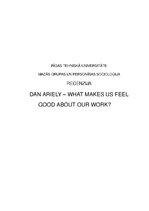 Konspekts 'Recenzija Dana Arielī runai "What Makes Us Feel Good about Our Work"', 1.