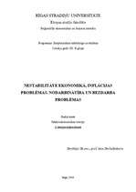 Konspekts 'Nestabilitāte ekonomikā. Inflācijas, nodarbinātības un bezdarba problēmas', 1.