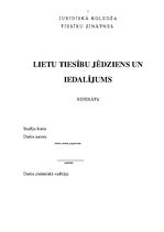 Referāts 'Lietu tiesību jēdziens un iedalījums', 1.