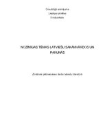 Referāts 'Nozīmīgas tēmas latviešu sakāmvārdos un parunās', 1.