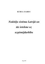 Referāts 'Nodokļu sistēma Latvijā un tās ietekme uz uzņēmējdarbību', 1.