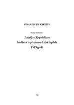Referāts 'Latvijas budžeta ieņēmumu daļas izpilde 1999.gadā', 1.