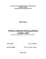 Referāts 'Trīsfāzu asinhronā dzinēja palaišana vienfāzes tīklā', 1.