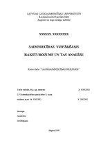 Referāts 'Saimniecības vispārējais raksturojums un tās analīze', 1.