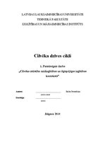 Eseja 'Cilvēka attīstība mūžizglītības un ilgtspējīgas izglītības kontekstā', 1.