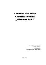 Referāts 'Annužas tēls brāļu Kaudzīšu romānā "Mērnieku laiki"', 1.