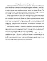 Eseja 'Living in the Country and Living Abroad', 1.
