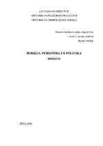 Referāts 'Perikls: personība un politika', 1.