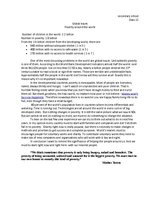 Eseja 'Global Issues. Poverty Around the World', 1.