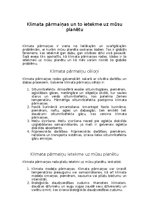 Eseja 'Klimata pārmaiņas un to ietekme uz mūsu planētu', 1.