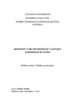 Referāts 'Koncepts ''Likums nestrādā'' Latvijas juridiskajā kultūrā', 1.