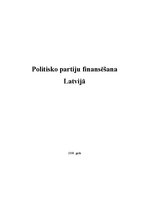Referāts 'Politisko partiju finansēšana Latvijā', 1.