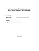 Referāts 'Agrārsektors kopējā saimnieciskā apritē', 1.