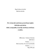 Referāts 'Pēc A.femoralis aneirismas protezēšanas iegūtās infekcijas pacientiem', 1.