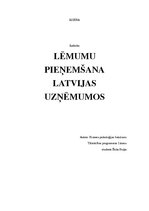 Referāts 'Lēmumu pieņemšana Latvijas uzņēmumos', 1.