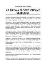 Konspekts 'Kā fiziskā slodze ietekmē veselību', 1.