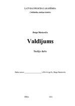 Referāts 'Valdījums', 1.