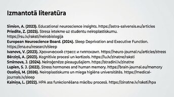 Prezentācija 'Kā stress un akadēmiskā spriedze ietekmē studentu smadzeņu plastiskumu', 15.