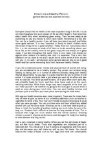 Eseja 'How to Be a Healthy Person', 1.