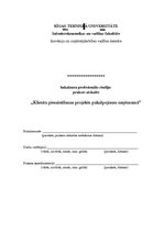 Prakses atskaite 'Klientu piesaistīšanas projekts pakalpojumu uzņēmumā', 1.
