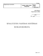 Paraugs 'Kvalitātes vadības sistēmas rokasgrāmata', 1.