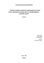 Referāts 'Kārtības policijas inspektora (nepilngadīgo lietu darba jomā) vispārējās prevenc', 1.