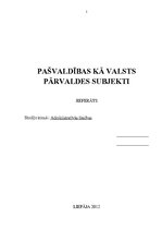 Referāts 'Pašvaldības kā valsts pārvaldes subjekts', 1.