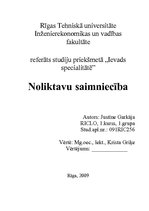 Referāts 'Noliktavu saimniecība', 1.