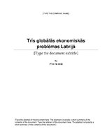 Referāts 'Trīs globālās ekonomiskās problēmas Latvijā', 1.