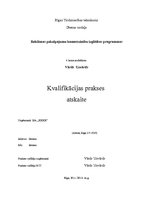 Prakses atskaite 'Prakses atskaite grāmatvedībā', 1.