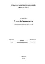 Konspekts 'Prezentāciju aparatūra', 1.