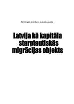 Referāts 'Latvija kā kapitāla starptautiskās migrācijas objekts', 1.