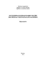 Diplomdarbs 'Sociālpedagoģiskais darbs mācību disciplīnas veicināšanā pusaudžiem', 1.