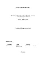 Prakses atskaite 'Finanšu  vadības prakses atskaite', 1.